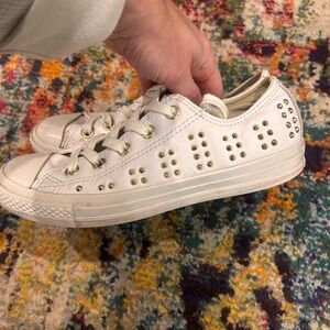 Converse White Studded Low-Top Sneaker - Women’s 6